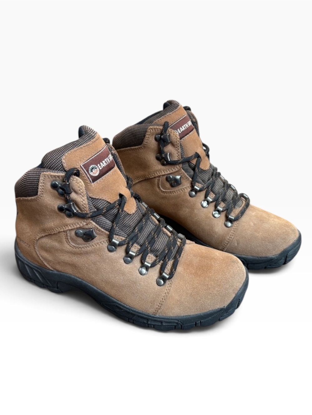 Earth Shoe Leather Waterproof Hiking Boots Women's 9/Men’s 7 Tan